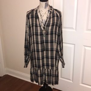 Free People Black Combo Plaid Dress
